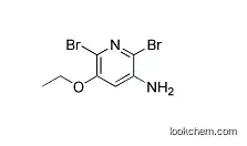 Molecular Structure of 1000018-10-9 (3-Amino-2,6-dibromo-5-ethoxypyridine)